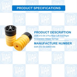 Wahparts SSR-313-54 2 Pcs Rear Left And Right Suspension Helper Springs Compatible With Dodge RAM ProforMaster 1500 2500 3500 SSR31354