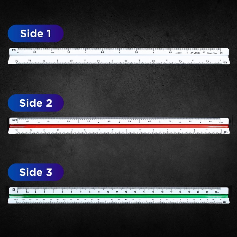 Scale Ruler 30 cm – Plastic Triangular Ruler – Scale
