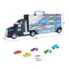 Hey! Play! Car Carrier Semi Truck Toy - 2-Sided Cargo