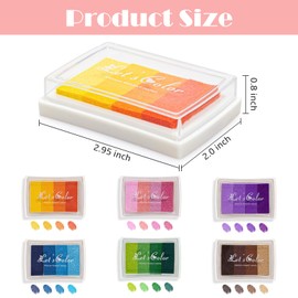 PDCTACST Craft Ink Pad Stamps, 24 Colors Rainbow DIY Fingerprint Ink Pad Stamps, 6 PCS Washable Stamp Pad for Kids DIY Colorful Paper Fingerprint Scrapbooking Rubber Stamps and Card Making Decoration