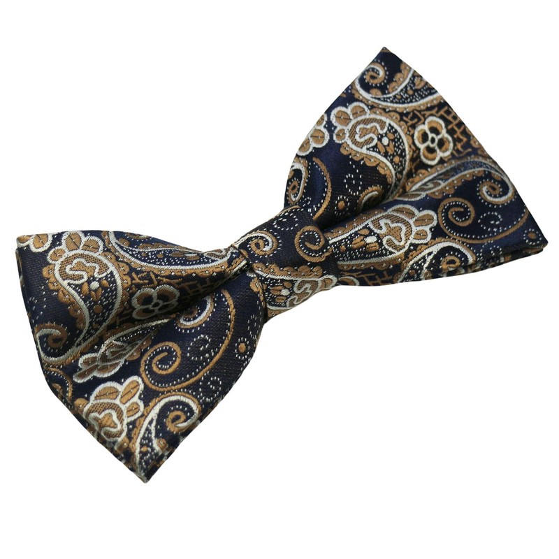 Bowties.jp ul00657 Paisley Brown Bow Tie & Pocket Square Set,