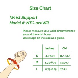 NeoTech Care Wrist Band - Light, Elastic, Men, Women, Right or Left - Grey Color (Size M, 1 Pair)