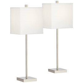 Franco 26 1/2" Tall Table Lamp USB Set of 2 Stick Brushed Nickel Modern
