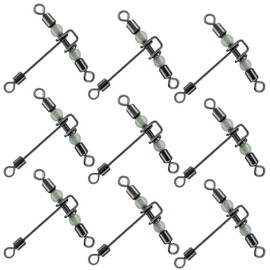 GZXYUAN 25Pcs Luminous Fishing Ball Bearing Swivels Rolling 3 Way Cross Line Swivels Multifuncitonal Beads Fishing Line Hook for Fishing Tackle