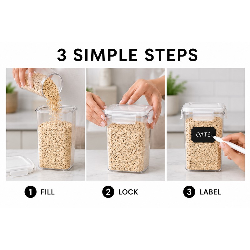 12PCS Food Storage Containers with Lids - Plastic Kitchen Pantry