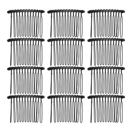 VOCOSTE Anti-Slip Hairside Comb Axserie Metal Black Hair Side Comb Retaining Hair Clip 5cm 12pcs