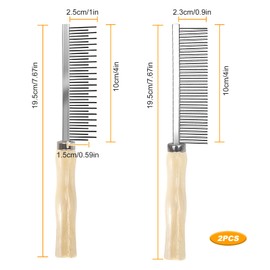 Detangling Comb for Cats Dogs, Detangling Pet Hair Grooming Circular Teeth Modified Comb for Long Short Haired Cats Pets 2 Pcs