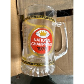 Phillips 66 Nebraska Cornhuskers Glass Stein Beer Mug 1970 National Champions Set Of 4