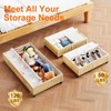 Landmok Bamboo Under Bed Storage Containers with Wheels, 40L UnderBed