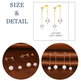 MicLee Stud Earrings 925 Sterling Silver Pearl Earrings Women's Baroque Style Earrings with Gift Bag Super Christmas Gift, Silver