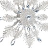 DUSVALLY Christmas Tree Topper, 14" x 11" Glitter Snowflake Metal
