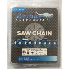 Archer 20" Archer Chainsaw Chain SEMI-CHISEL 3/8-058-72DL Replaces 73DG072G A2EP-72E