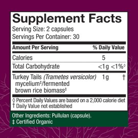 Host Defense Turkey Tail Capsules - Digestive Health & Immune Response Support Supplement - Mushroom Supplement for Gastrointestinal & Gut Microbiome Support - 60 Capsules