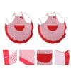 2pcs Retro Kitchen Aprons Dotted Cooking Salon Apron Bowknot Chef