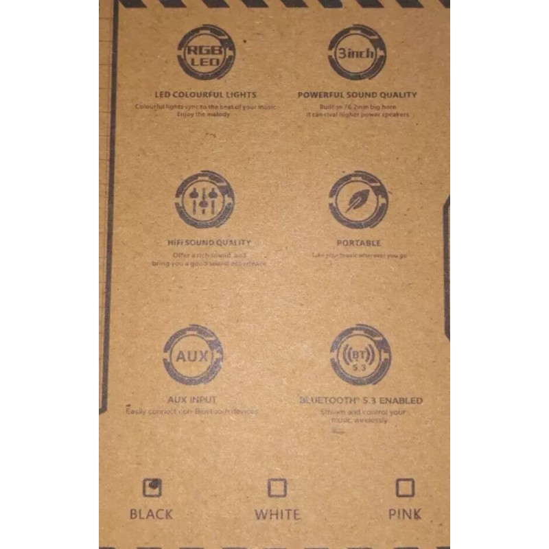 Speakers PunkWolf Bluetooth Speaker High-Quality Audio Portable & Stylish D68F