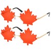 2 Pack Canada Day Maple Leaf Sunglasses, Red Transparent Rimless