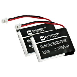 Synergy Digital Dog Collar Batteries, Compatible with Educator ET-300Receiver Dog Collar, (Li-Pol, 3.7V, 400mAh), Pack Includes: 2 x SDDC-P8176 Batteries