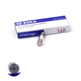 Medium Delayed (M) Glass Fuse 1.6A/250VAC 5x20mm (Pack of 10 Fuses)