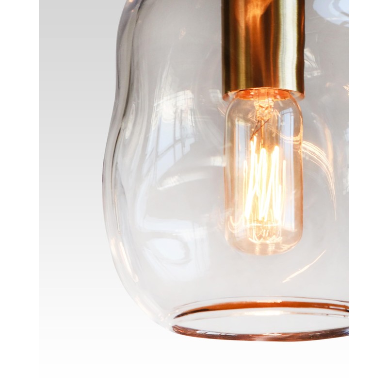 CASAMOTION Pendant Lights Kitchen Island Clear Glass Organic Globe Modern
