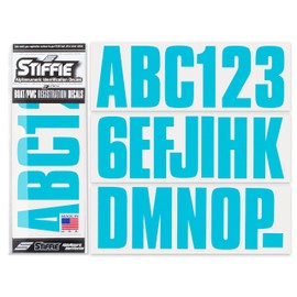 Stiffie STIFFIE Uniline Sky Blue 3" Boat & PWC Registration Decals ? Numbers Letters Stickers