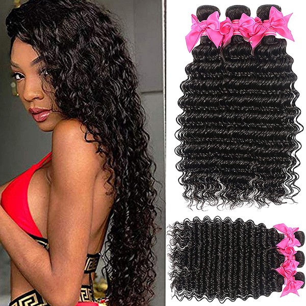 Miss GAGA 9A Brazilian Virgin Hair Deep Wave 4 Bundles