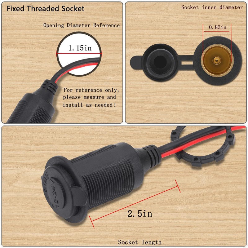 Dongge 12V/24V Expansión de socket Conector de Abrazaderas con batería