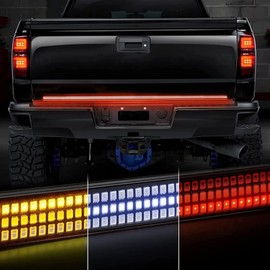 AMEXMART 48"/49" Tailgate Light Bar,Aluminum Frame Triple Row LED Tailgate Light Strip for Truck, Pickup,Trailer with Full Function Red Brake White Reverse Amber Turn Signal Double Flash Light