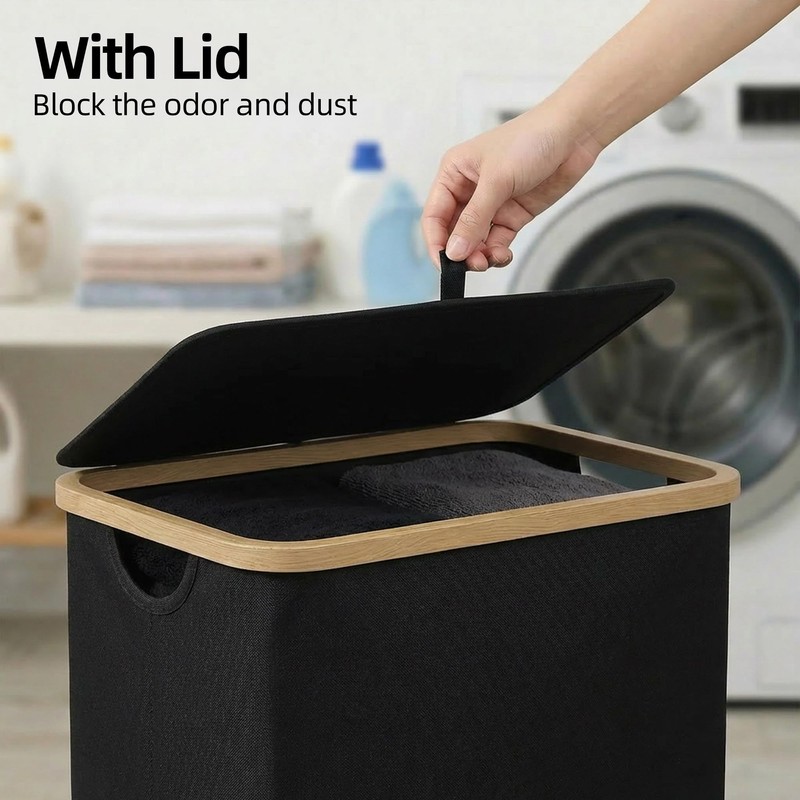 efluky Slim Laundry Basket with Lid, Narrow Laundry Hamper with