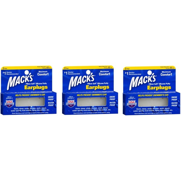 Mack's Pillow Soft Silicone Earplugs 2ct (3 Pack)