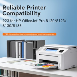 923e XL High Yield Ink Cartridges Combo Pack Replacement for HP 923 / 923e XL Ink Cartridges Work with for OfficeJet 8122e OfficeJet Pro 8135e 8138e 8139e Printer a Set of (4 Pack BK/C/Y/M)