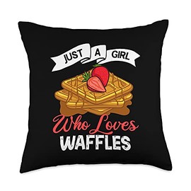 Waffle Breakfast Lover Gifts Waffle Maker Gift Funny Mini Mix Throw Pillow, 18x18, Multicolor