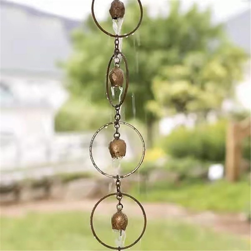 Wisyurt Steel Leaf Rain Chain, Garden Mom, Gutters, Rain Catcher