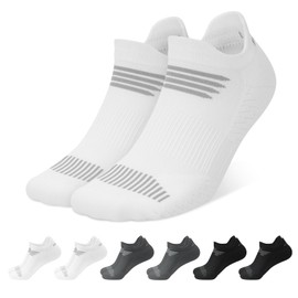 PAPLUS Women's Running Socks 6 Pairs - Athletic Ankle Socks with Arch Support, Comfort Anti-Blister Cushioned