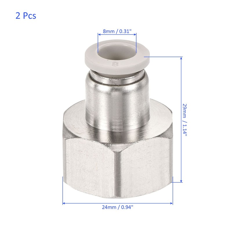 M METERXITY 2pcs 1/2PT Female Thread Pipe Fitting Nickel Plated