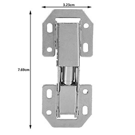 Mumusuki 10 Piezas Bisagra de puerta, DEH2079-1 3.23 * 7.69cm Chapa de acero laminado en frío Bisagra de armario Armario Puerta Muebles Esquina Doblado Bisagra