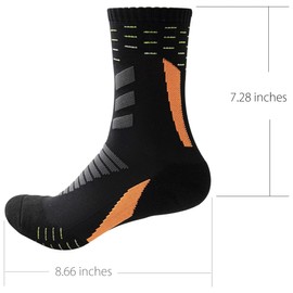 Dress Cici Athletic Cushion Quarter Socks for Men, Nylon Half Crew Training Socks, Basketball Running Hiking Socks (3 Pack: Blue+Orange+Yellow)