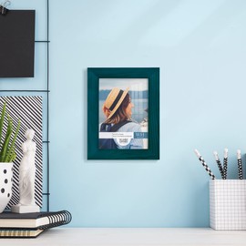 Renditions Gallery 3.5x5 inch Picture Frame Ocean Blue Wood Grain Frame, High-end Modern Style, Made of Solid Wood and High Definition Glass for Wall and Tabletop Photo Display