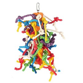 Bird Foraging Chew Toys Hanging Rope Shredder Bloacks Toy for African Grey Parrot