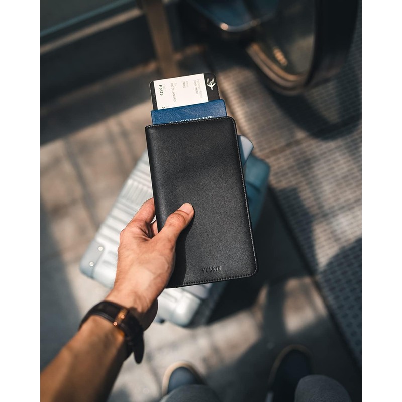 VULKIT Cartera Porta Pasaporte Billetera de Viaje con Bloqueo RFID