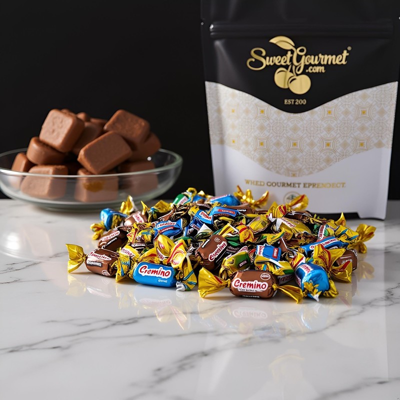 SweetGourmet Cremino Assorted Toffees, Arcor Soft Chewy Foil Wrapped Candy,