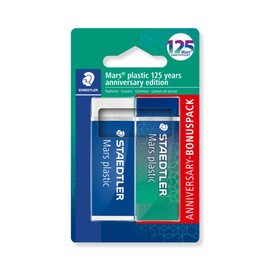 STAEDTLER Mars Eraser - Latex & Phthalate-Free Rubber - Limited-Edition Mars Anniversary - Pack of 2, 52650MABK1
