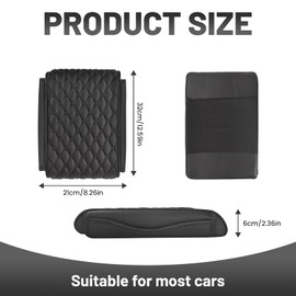 Car Armrest Cushion - Universal Car Armrest Pad, Leather Arm Rest for Car, Memory Foam Car Arm Rest Mat with Side Storage Bag for Most Vehicle,Truck, Car