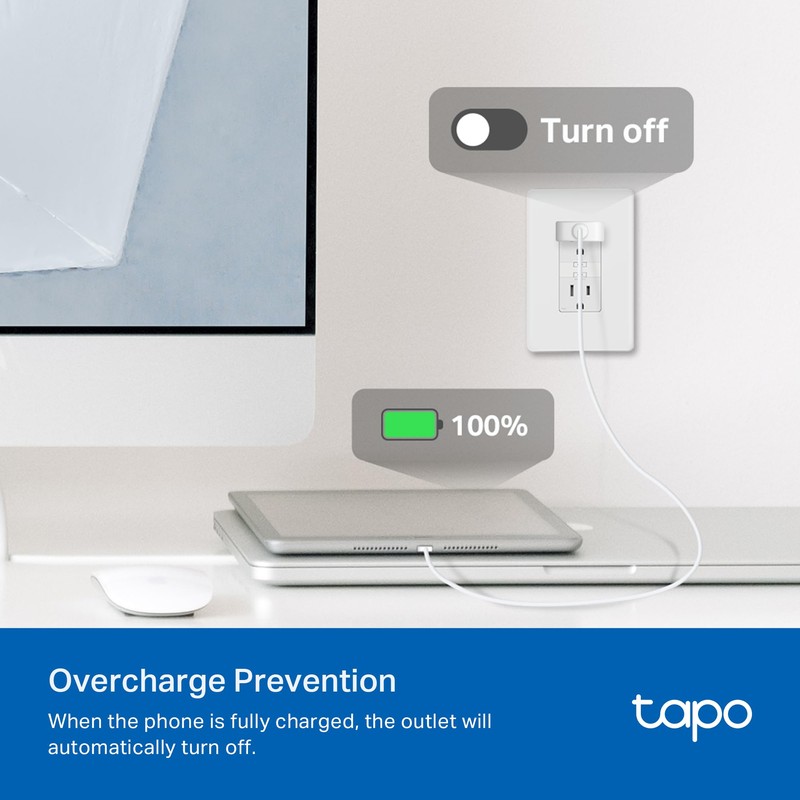 TP-Link Tapo Smart Plug P210M, Wi-Fi in-Wall Outlet, Matter Compatible,