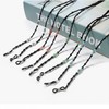 Black Agate Floral Beaded Mask Holder & Eyeglass Chain Necklace Eyewear Accessory Blue