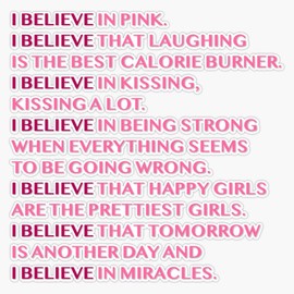 Audrey Hepburn I Believe In Pink Quote Bumper Sticker Vinyl Decal 5 inches