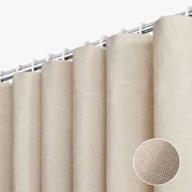 Yuanice Stall Fabric Shower Curtain, 48x72 Inches Narrow Linen Shower Curtains for Bathroom, Small Natural Hotel Luxury Vintage Country Bath Liner, Machine Washable, Cream/Beige