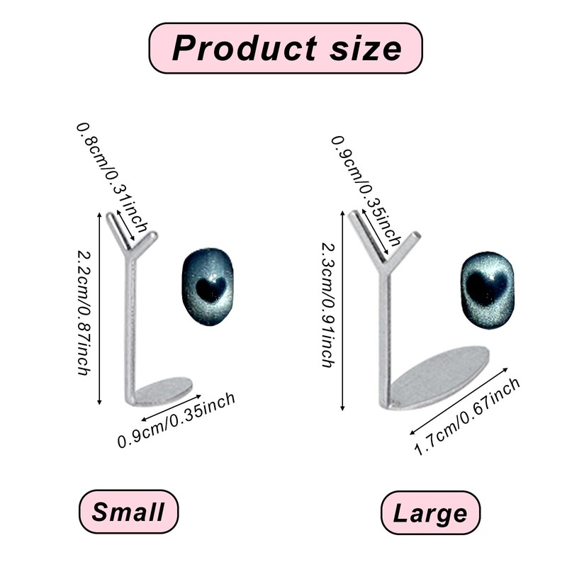 4pcs Heart Magnet for Cat Eye Nails, 2 Size Professional
