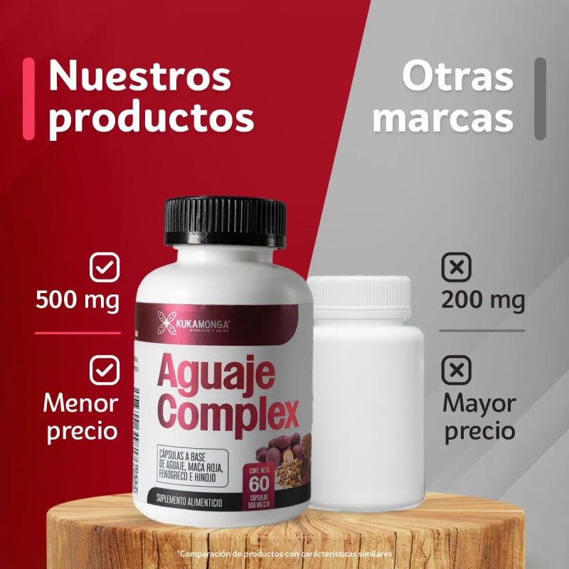 Aguaje Complex Kit 3 60 Cps 1 Mes Curvas Naturales