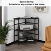 VEDECASA Corner Printer Stand Table with Power Outlet Charging Plugs