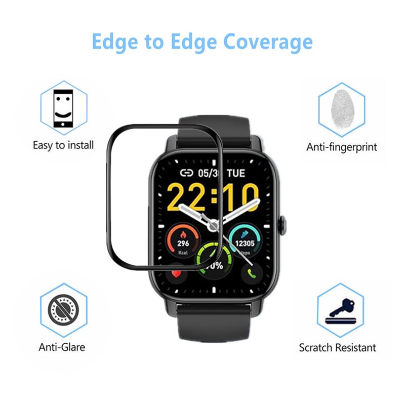 Frgnie screen protector compatible with Nerunsa P66D Smartwatch 1.85'' (3